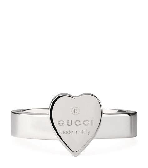 gucci trademark bracelet with heart pendant|gucci trademark silver heart ring.